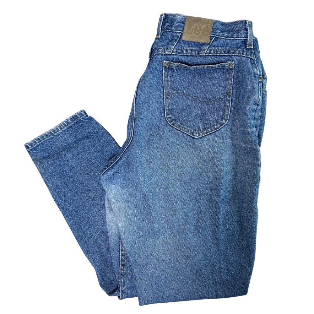 90s Vintage Lee High Waisted Mom Jeans Womens Blue‎ Tapered Leg Denim Size 18